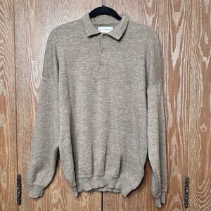 Vtg St Croix Shop Mens XL Sweater Long Sleeve Collared Button Neck Knit Menswear